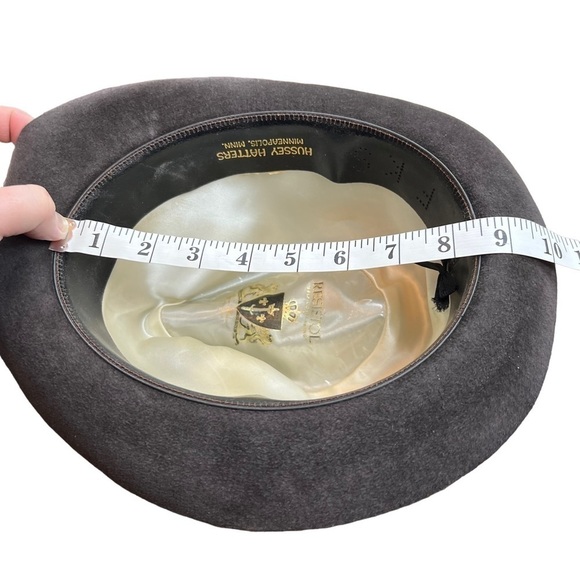 RESISTOL SELF CONFORMING 7 1/8 Brown felt Feather and Corded Brim Vintage Hunter - Picture 8 of 11